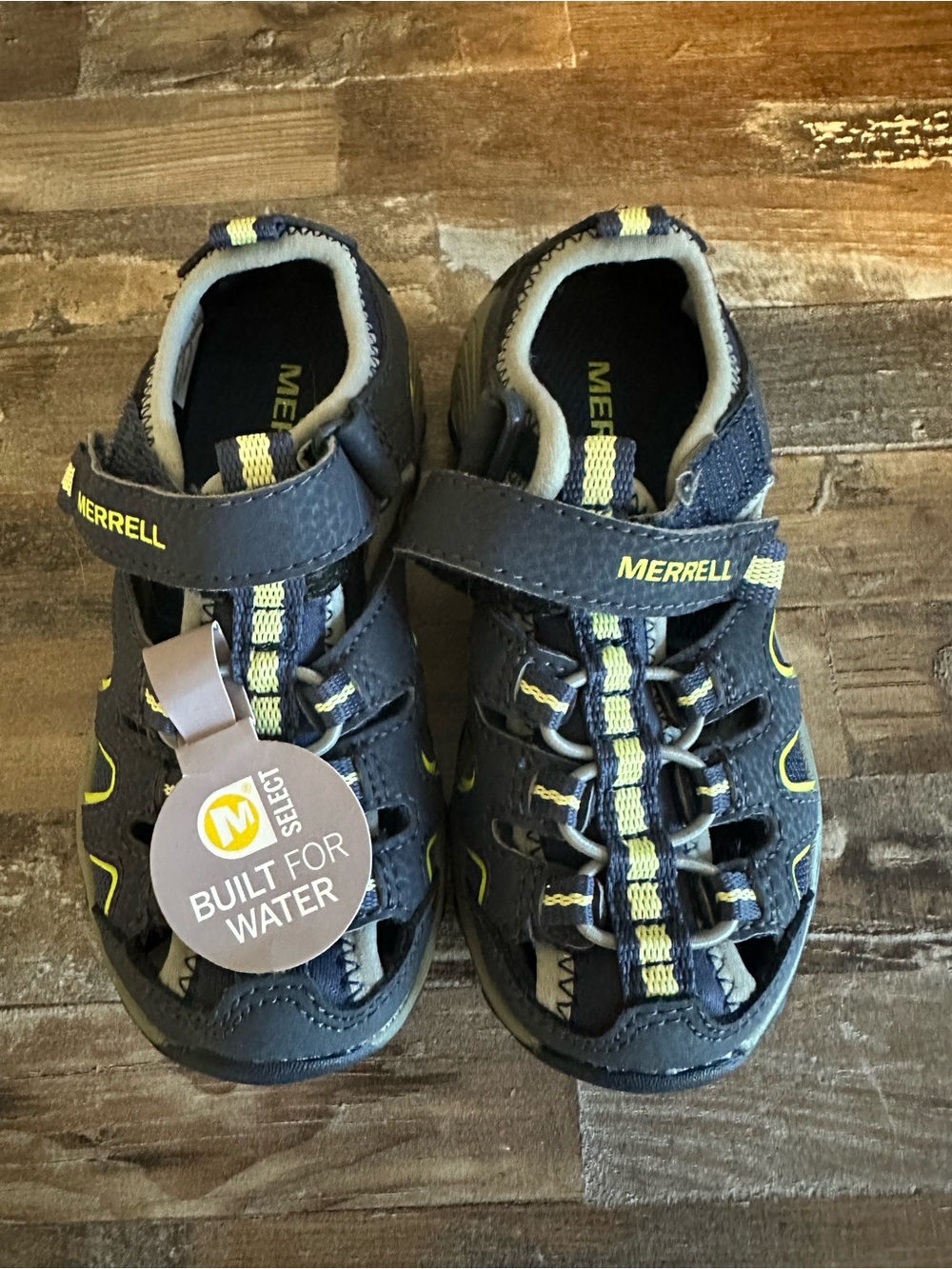 Merrell Kids Navy and Yellow Water Sandals